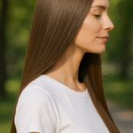 Mujer de cabello brillante al sol-peq